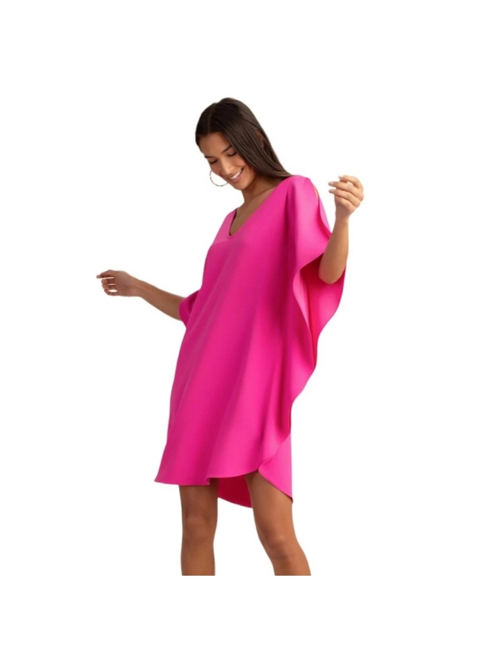 TRINA TURK Haipo Caftan Dress | Aloha Fuchsia Pink | Size L | NWT Style